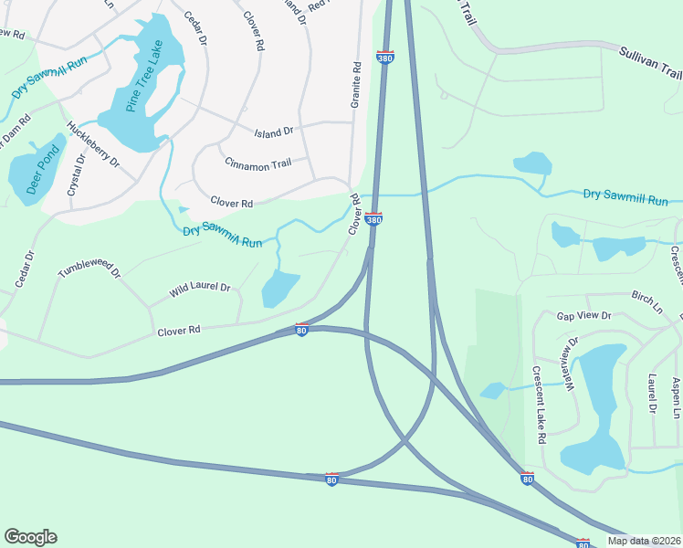 map of restaurants, bars, coffee shops, grocery stores, and more near 5828 Clover Rd in Long Pond