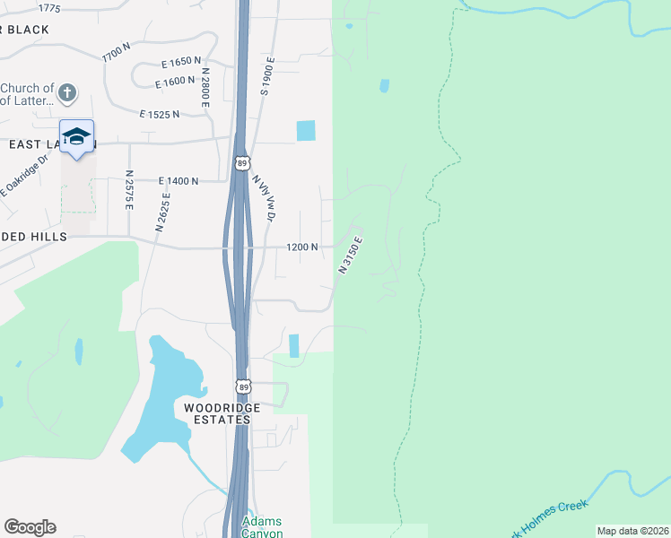 map of restaurants, bars, coffee shops, grocery stores, and more near 1139 North 3150 East in Layton