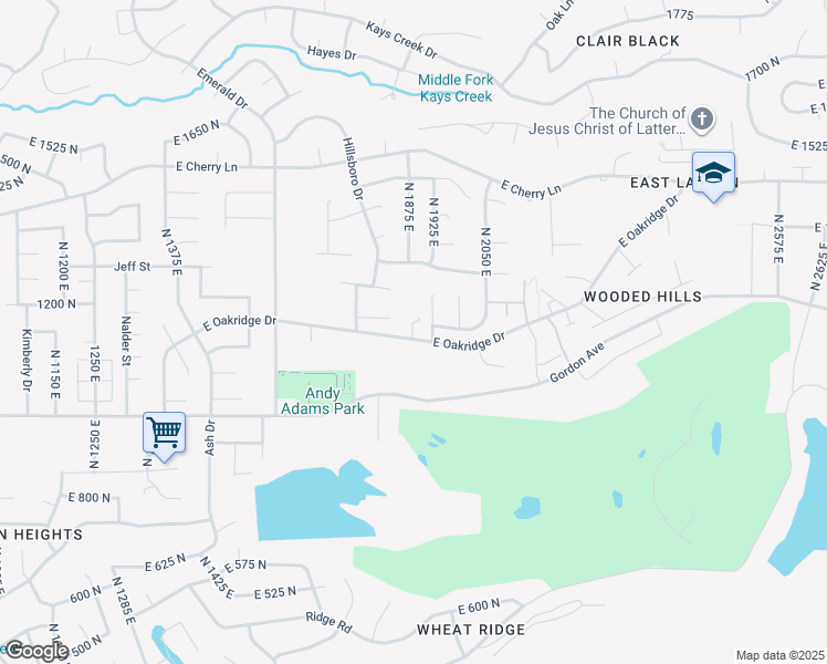 map of restaurants, bars, coffee shops, grocery stores, and more near 1136 North 1875 East in Layton