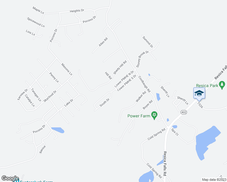 map of restaurants, bars, coffee shops, grocery stores, and more near 434 Upper PMHE North Drive in East Stroudsburg