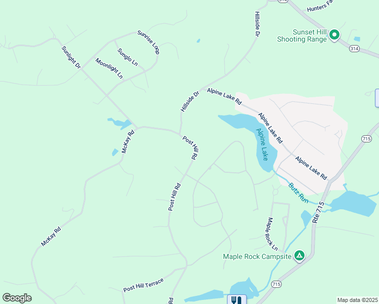 map of restaurants, bars, coffee shops, grocery stores, and more near 441 Post Hill Road in Henryville