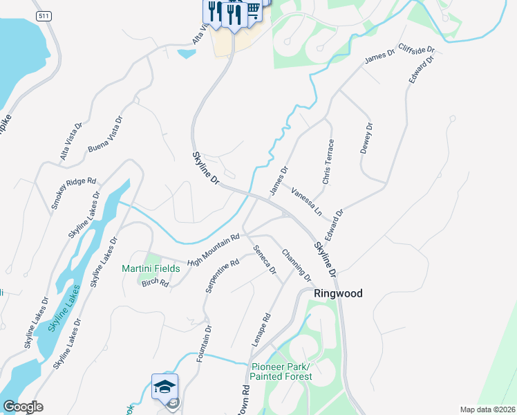 map of restaurants, bars, coffee shops, grocery stores, and more near 23 Beech Court in Ringwood