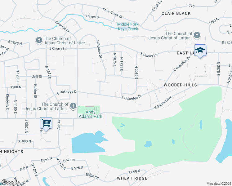 map of restaurants, bars, coffee shops, grocery stores, and more near 1148 North 1875 East in Layton