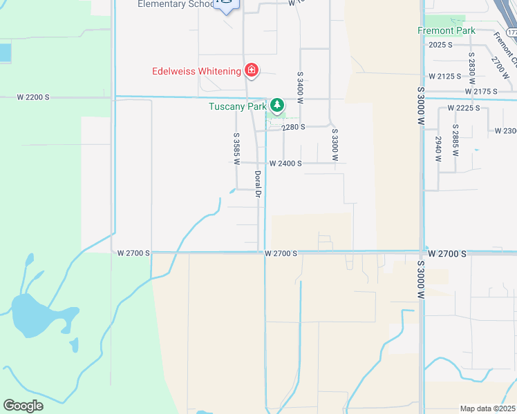 map of restaurants, bars, coffee shops, grocery stores, and more near West 2550 South in Syracuse