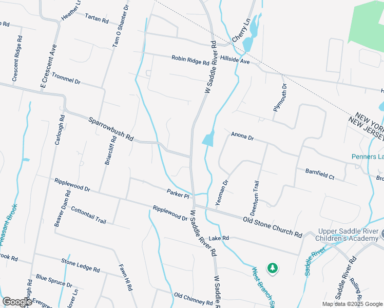 map of restaurants, bars, coffee shops, grocery stores, and more near 533 West Saddle River Road in Upper Saddle River