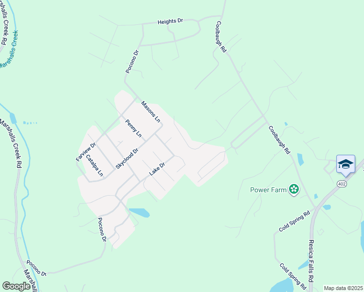 map of restaurants, bars, coffee shops, grocery stores, and more near 1189 Shady Hill Road in East Stroudsburg