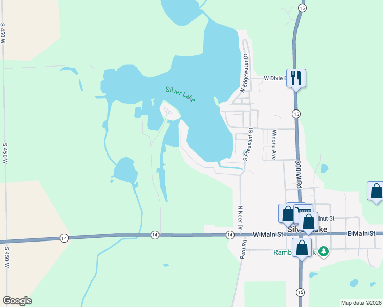 map of restaurants, bars, coffee shops, grocery stores, and more near 3490 West Neher Road in Silver Lake