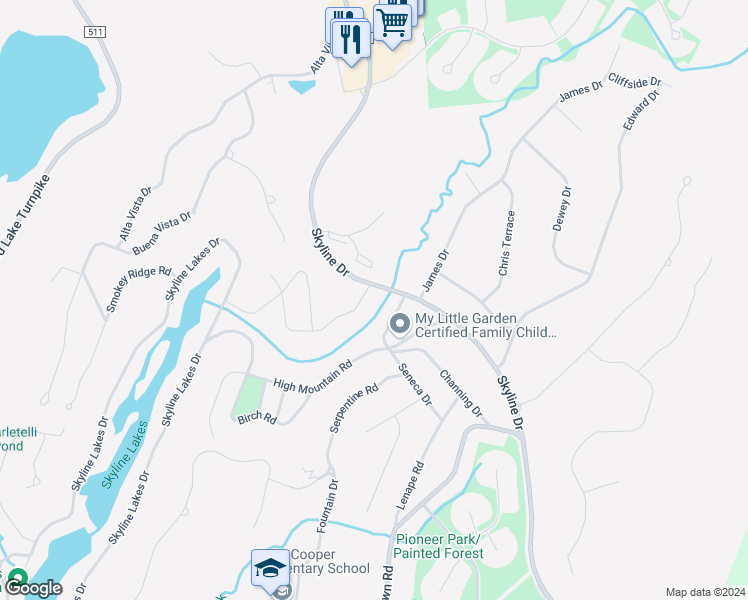 map of restaurants, bars, coffee shops, grocery stores, and more near 93 Oakwood Drive in Ringwood
