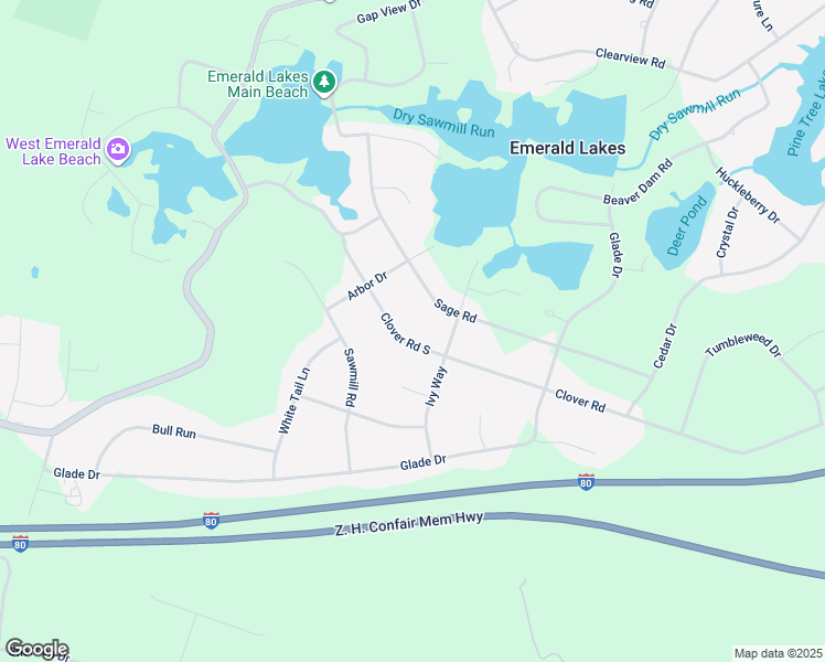 map of restaurants, bars, coffee shops, grocery stores, and more near 147 Glade Drive South in Long Pond