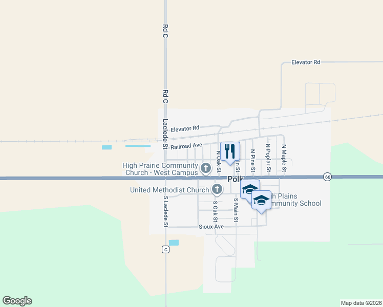 map of restaurants, bars, coffee shops, grocery stores, and more near 250 North Walnut Street in Polk