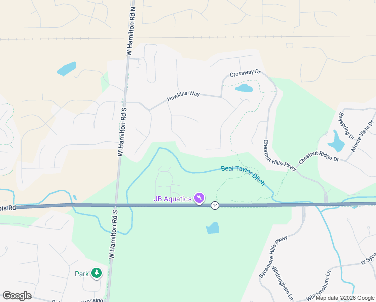map of restaurants, bars, coffee shops, grocery stores, and more near 422 Royal Crest Drive in Fort Wayne