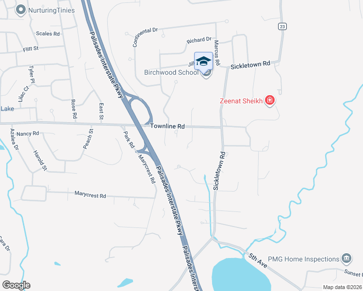 map of restaurants, bars, coffee shops, grocery stores, and more near 255 Townline Road in West Nyack