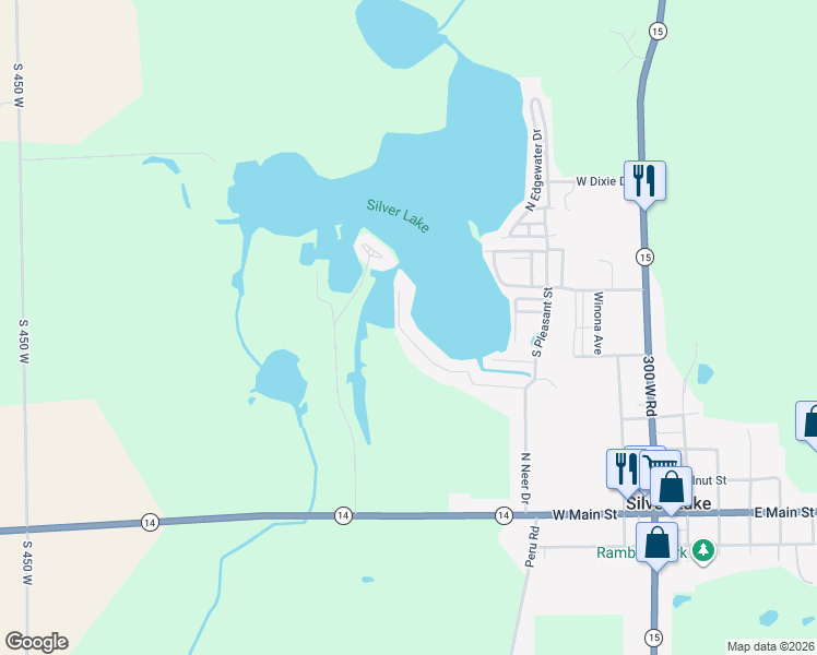 map of restaurants, bars, coffee shops, grocery stores, and more near 3490 West Neher Road in Silver Lake