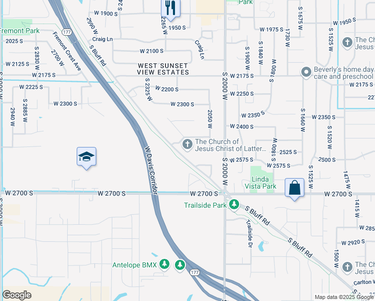 map of restaurants, bars, coffee shops, grocery stores, and more near 2500 South Bluff Road in Syracuse