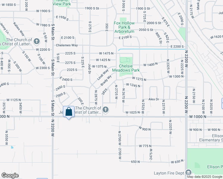 map of restaurants, bars, coffee shops, grocery stores, and more near 1204 North 2775 West in Layton