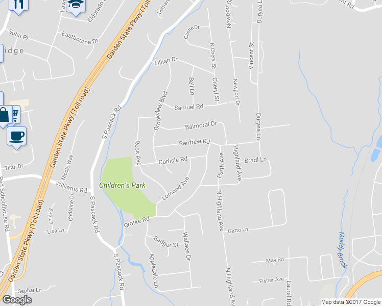 map of restaurants, bars, coffee shops, grocery stores, and more near 7 Carlisle Road in Spring Valley