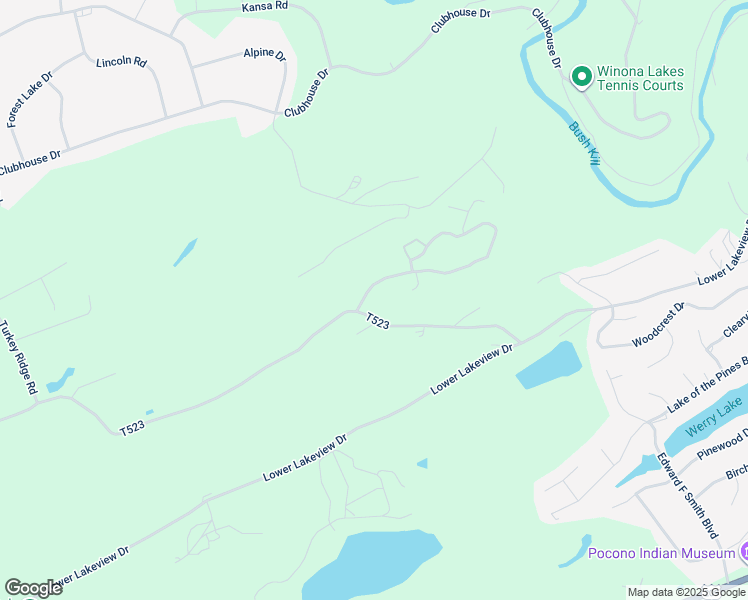 map of restaurants, bars, coffee shops, grocery stores, and more near 110 Kahkout Mountain in East Stroudsburg