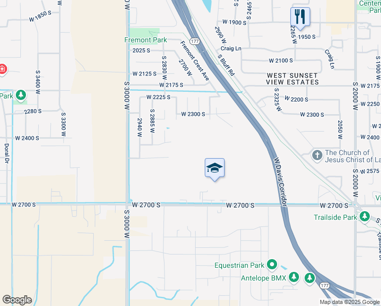 map of restaurants, bars, coffee shops, grocery stores, and more near 2726 2495 South in Syracuse
