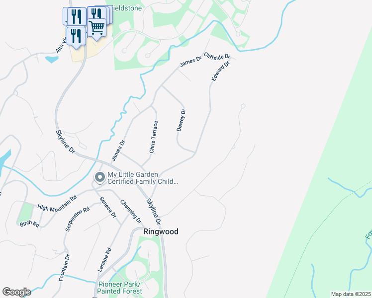 map of restaurants, bars, coffee shops, grocery stores, and more near 58 Edward Drive in Ringwood