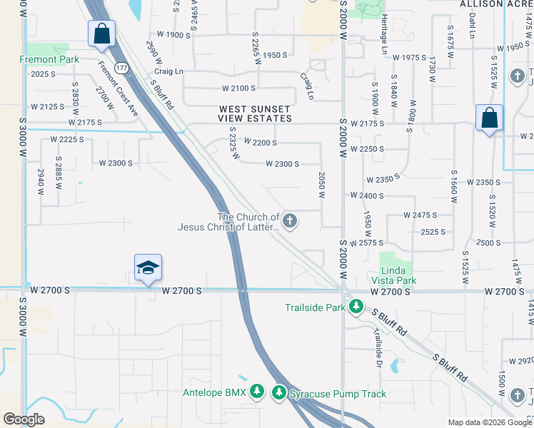 map of restaurants, bars, coffee shops, grocery stores, and more near 2455 South Bluff Road in Syracuse