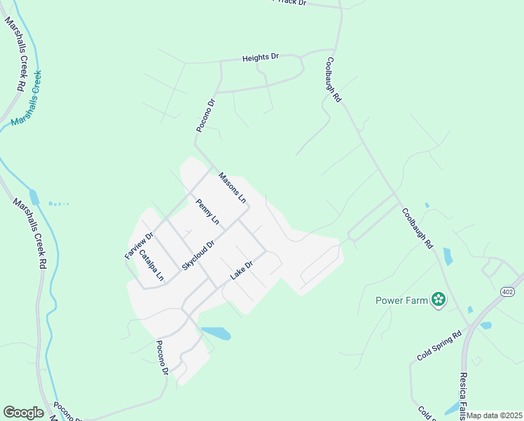 map of restaurants, bars, coffee shops, grocery stores, and more near 1207 Shady Hill Road in East Stroudsburg