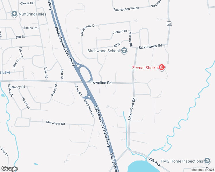 map of restaurants, bars, coffee shops, grocery stores, and more near 255 Townline Road in West Nyack