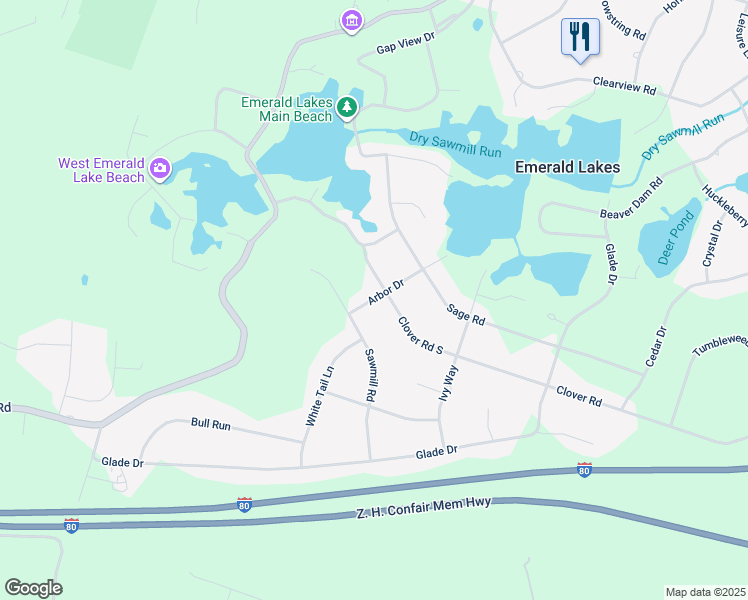 map of restaurants, bars, coffee shops, grocery stores, and more near 187 Arbor Drive in Long Pond