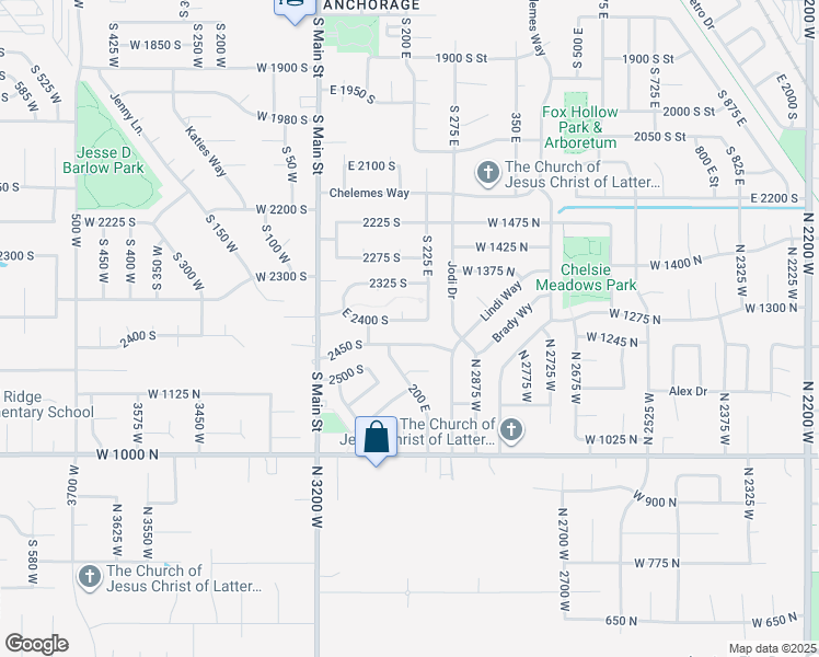 map of restaurants, bars, coffee shops, grocery stores, and more near 184 East 2400 South in Clearfield