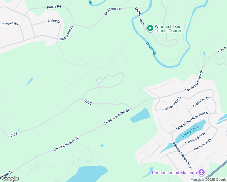map of restaurants, bars, coffee shops, grocery stores, and more near Mountain Road in East Stroudsburg