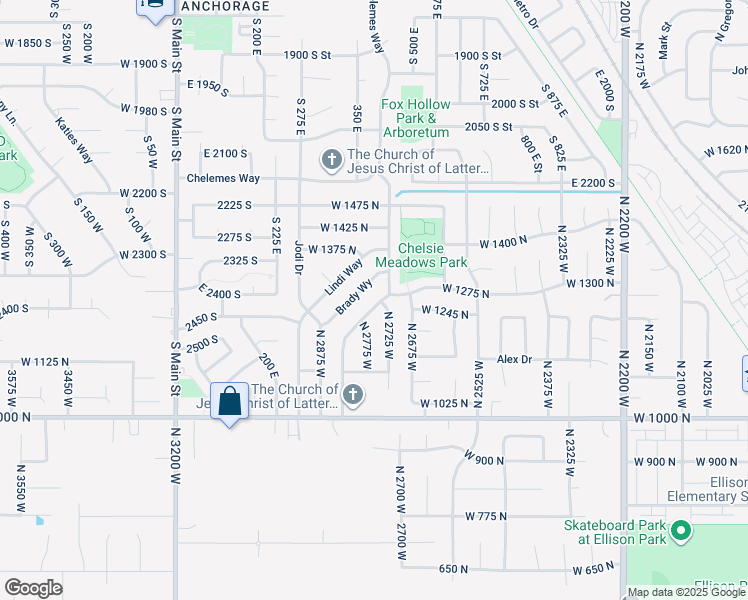 map of restaurants, bars, coffee shops, grocery stores, and more near 2742 Sandi Drive in Layton