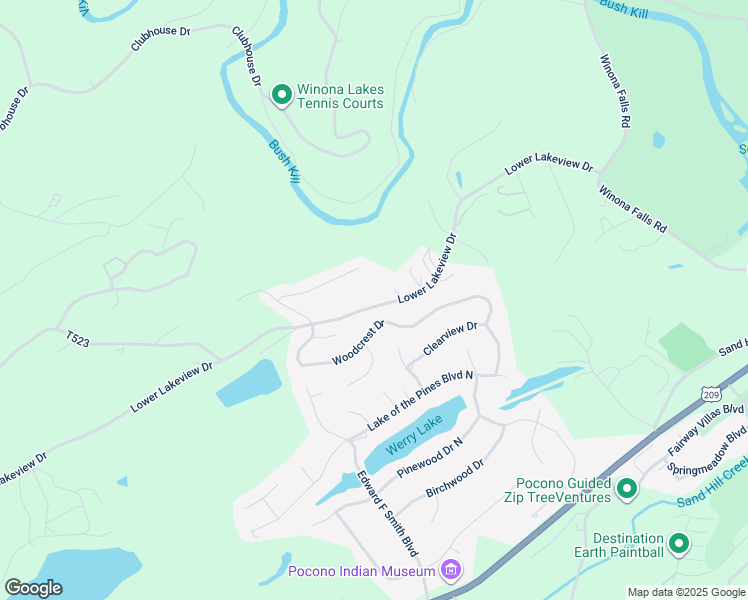 map of restaurants, bars, coffee shops, grocery stores, and more near 341 Lower Lakeview Drive in East Stroudsburg