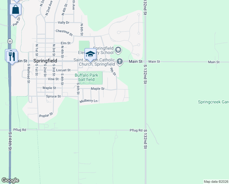 map of restaurants, bars, coffee shops, grocery stores, and more near 902 Maple Street in Springfield