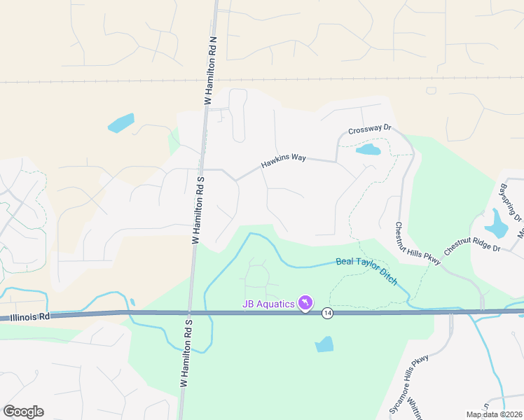 map of restaurants, bars, coffee shops, grocery stores, and more near 214 Royal Crest Drive in Fort Wayne