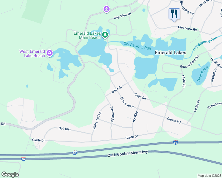 map of restaurants, bars, coffee shops, grocery stores, and more near 187 Arbor Drive in Long Pond