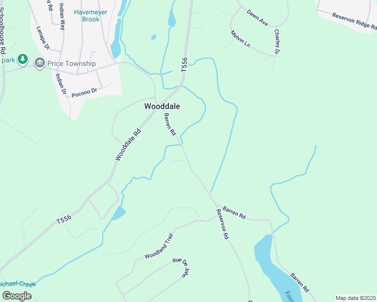 map of restaurants, bars, coffee shops, grocery stores, and more near 116 Barren Road in East Stroudsburg