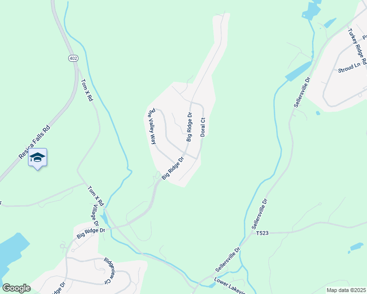map of restaurants, bars, coffee shops, grocery stores, and more near 3213 Pine Valley Way in East Stroudsburg