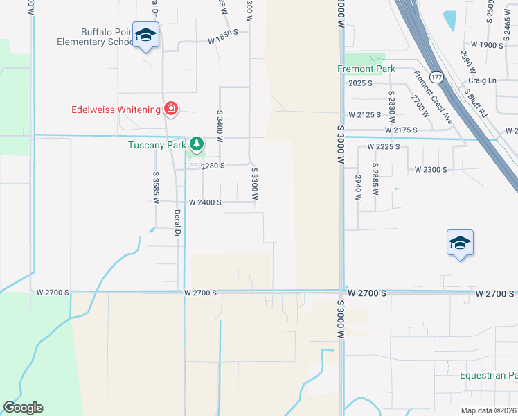 map of restaurants, bars, coffee shops, grocery stores, and more near 2423 South 3300 West in Syracuse