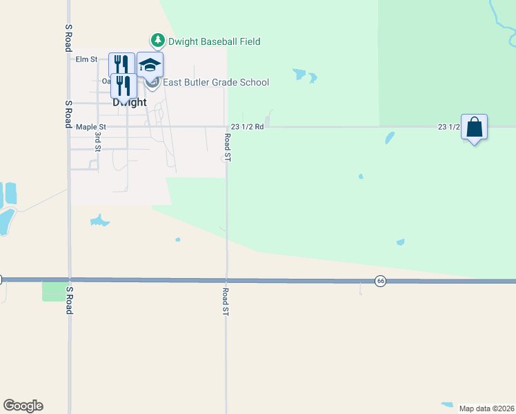 map of restaurants, bars, coffee shops, grocery stores, and more near in Dwight