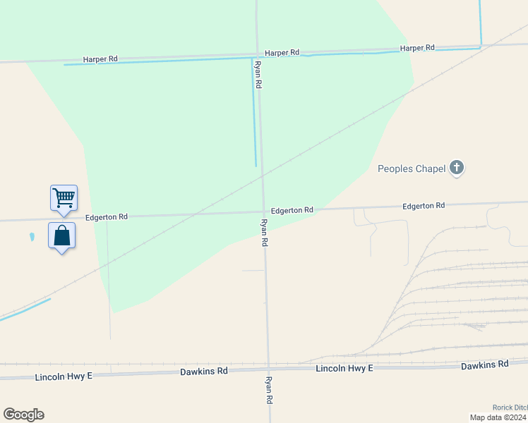 map of restaurants, bars, coffee shops, grocery stores, and more near in Allen County