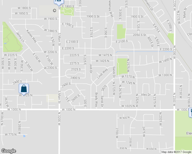 map of restaurants, bars, coffee shops, grocery stores, and more near 2872 Lindi Way in Layton