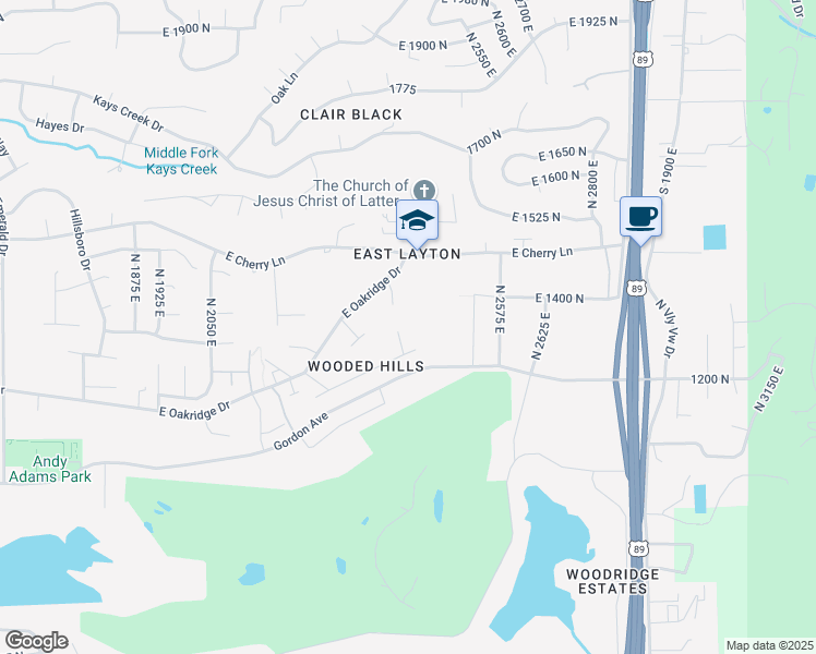 map of restaurants, bars, coffee shops, grocery stores, and more near 1236 North Holly Circle in Layton