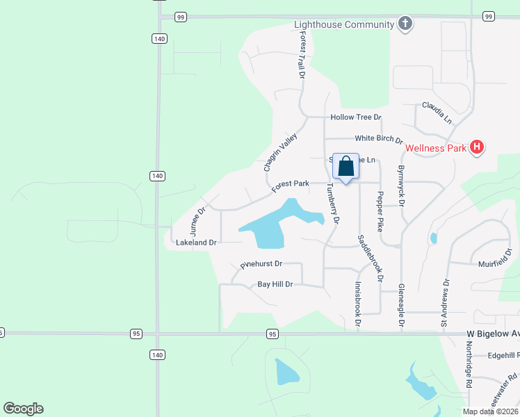 map of restaurants, bars, coffee shops, grocery stores, and more near 1725 Forest Park in Findlay