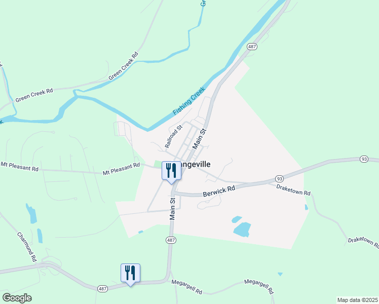 map of restaurants, bars, coffee shops, grocery stores, and more near 411 Main Street in Orangeville