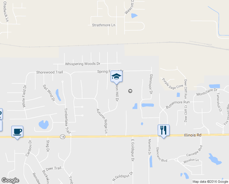 map of restaurants, bars, coffee shops, grocery stores, and more near 428 Mission Hill Dr in Fort Wayne