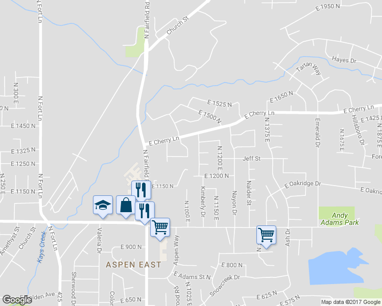 map of restaurants, bars, coffee shops, grocery stores, and more near 1294 North 1000 East in Layton