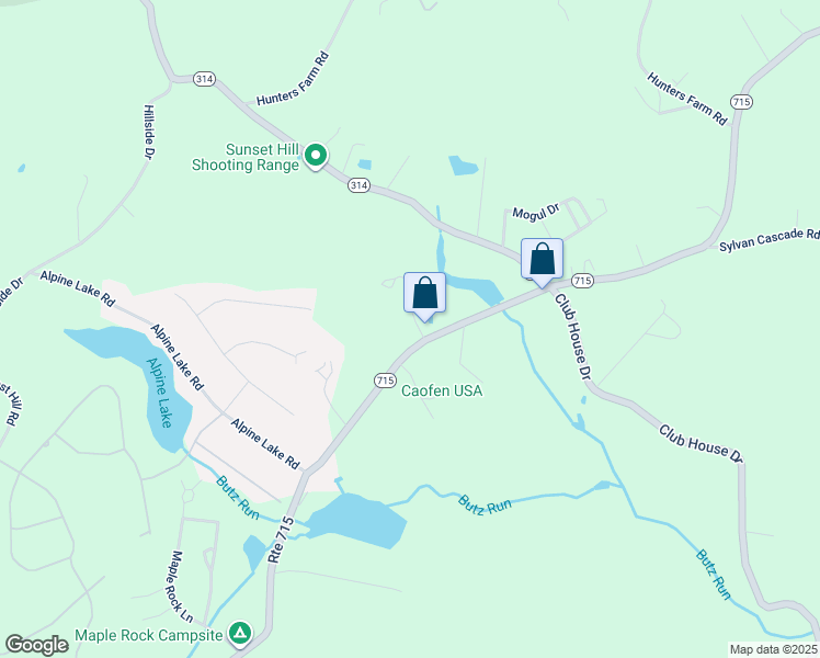map of restaurants, bars, coffee shops, grocery stores, and more near 3363 Route 715 in Henryville