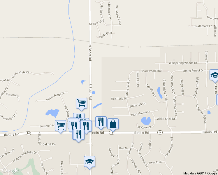map of restaurants, bars, coffee shops, grocery stores, and more near 9928 Flag Stone Pl in Fort Wayne