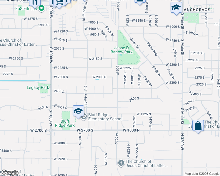 map of restaurants, bars, coffee shops, grocery stores, and more near 2378 South 550 West in Syracuse