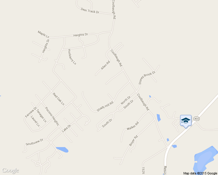 map of restaurants, bars, coffee shops, grocery stores, and more near 1312 Hill Road in East Stroudsburg