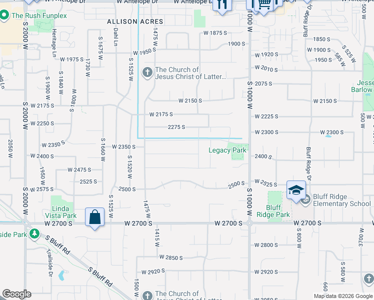 map of restaurants, bars, coffee shops, grocery stores, and more near 1284 West 2375 South in Syracuse